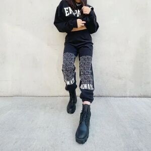 MAYFAIR | Empathy Black Sweatpants Large GUC R569